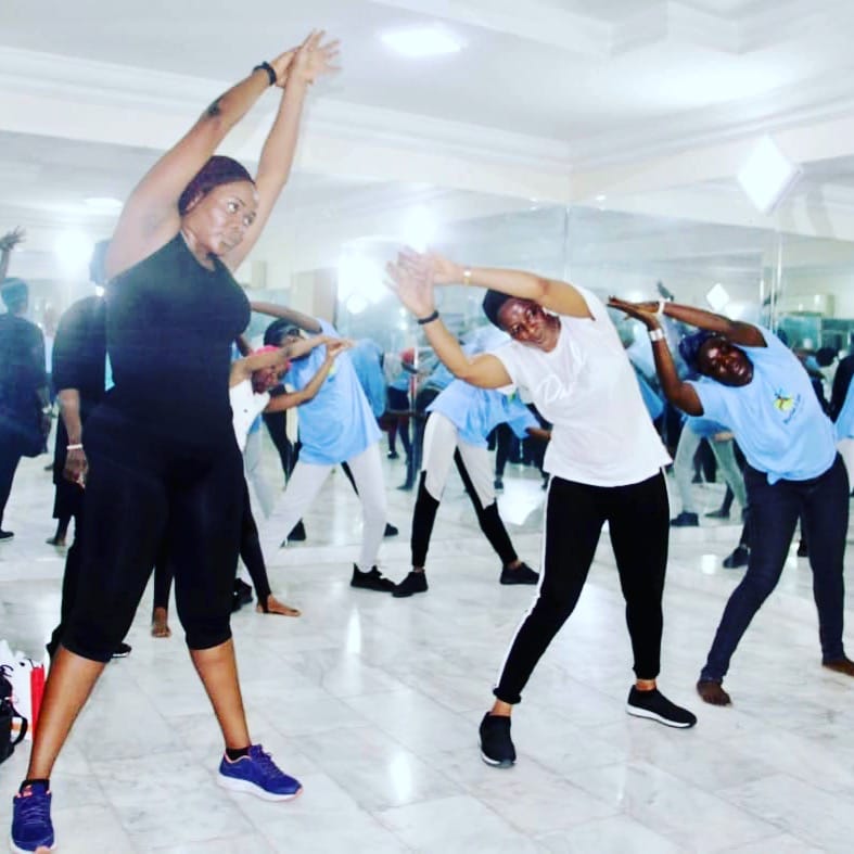 Rhythm N Flow group fitness class in session at the studio
